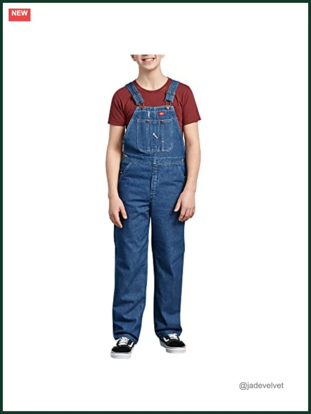 Boys' Denim Bib Overalls Hammer Loop High Back